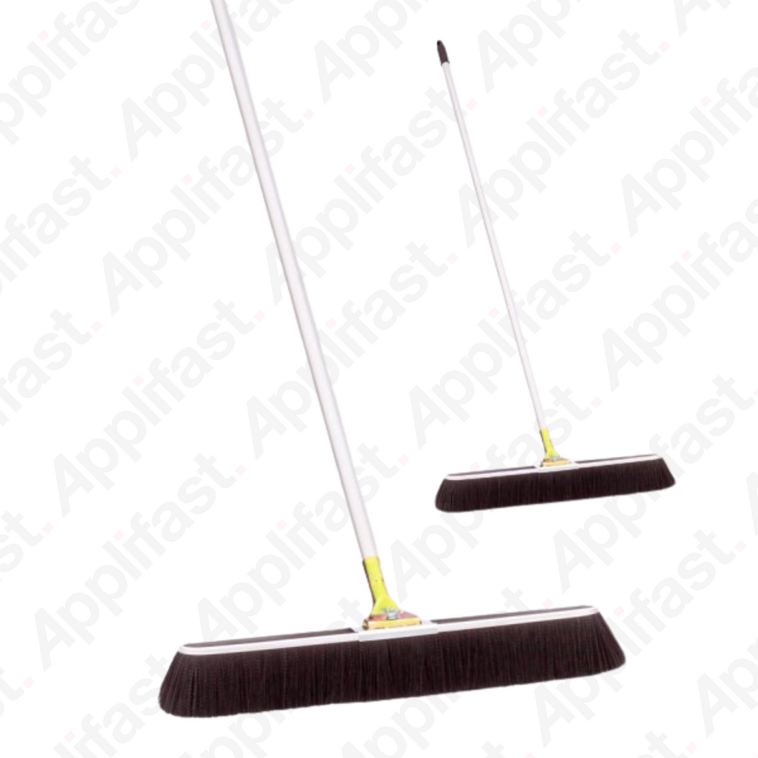 Bruske Black Medium Bristle Broom - 60’’ Steel Handle