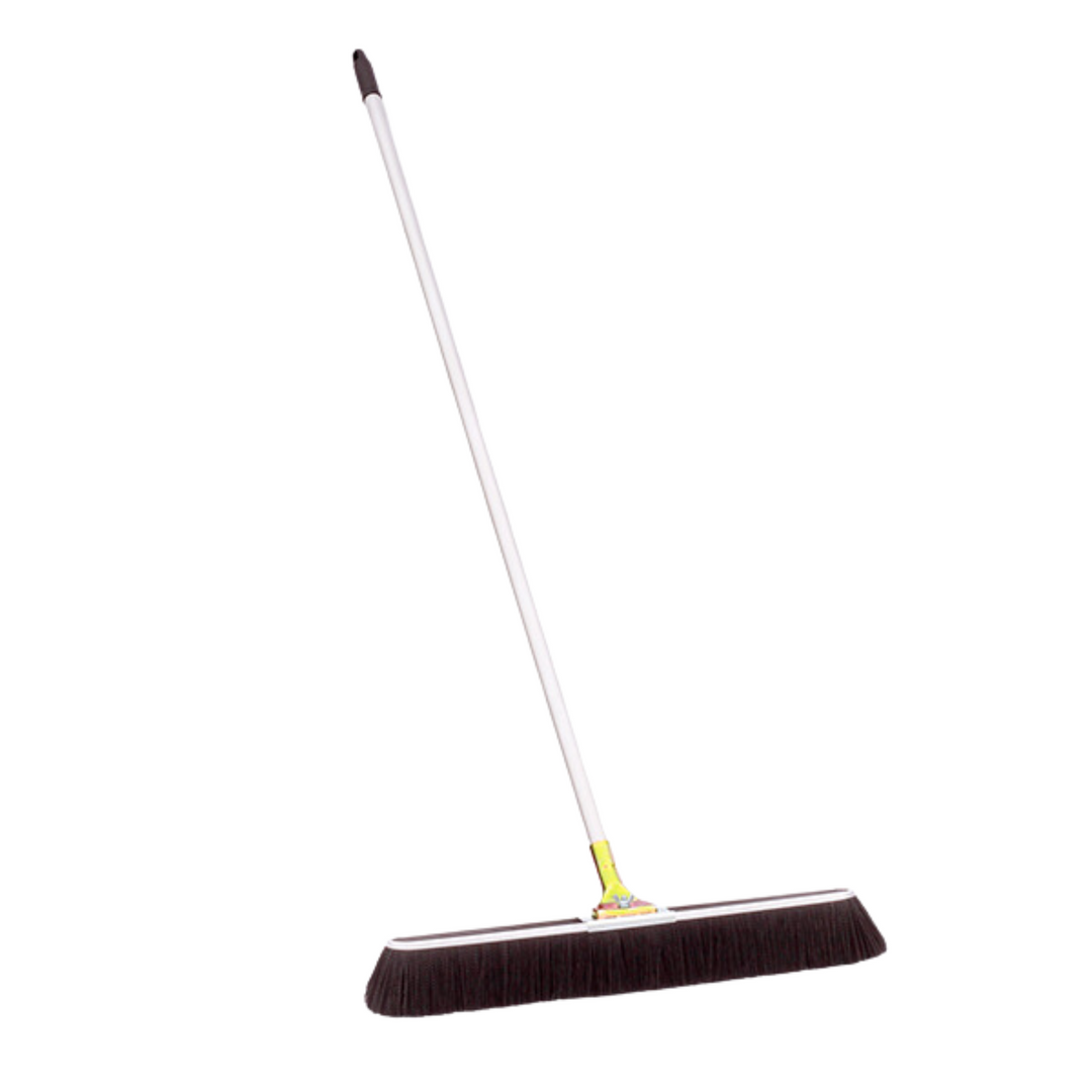 Bruske Black Medium Bristle Broom - 60’’ Steel Handle