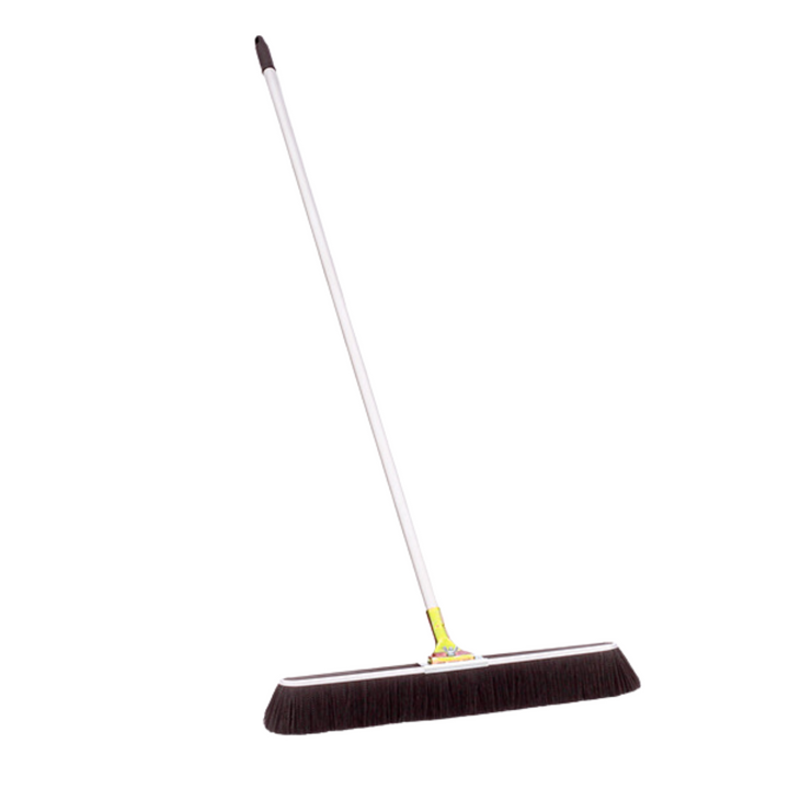 Bruske Black Medium Bristle Broom - 60’’ Steel Handle