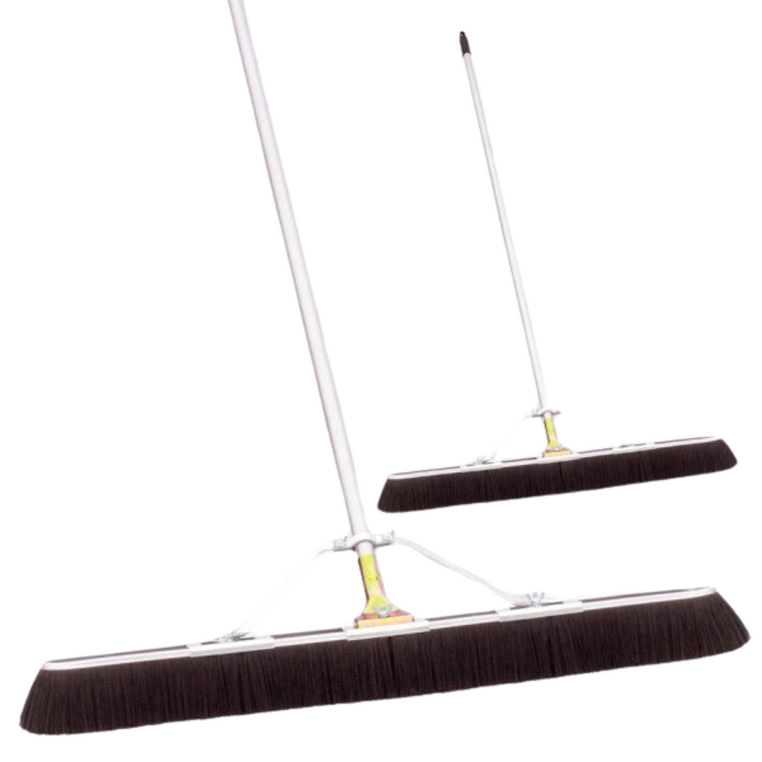 Bruske Black Medium Bristle Broom - 60’’ Steel Handle