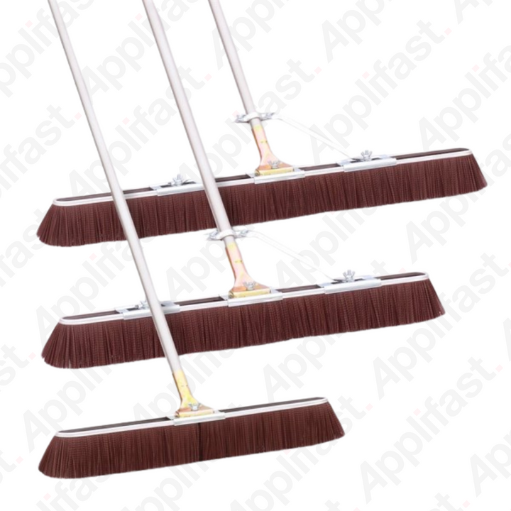 Bruske Brown Coarse Bristle Broom - 60’’ Steel Handle