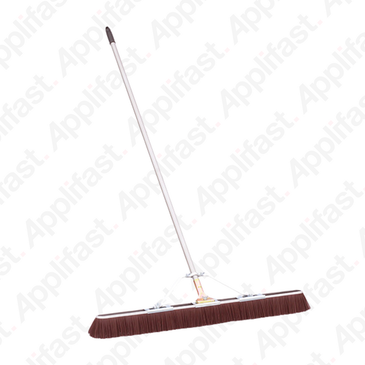 Bruske Brown Coarse Bristle Broom - 60’’ Steel Handle