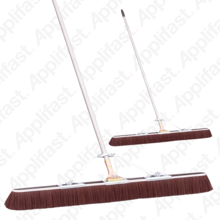 Bruske Brown Coarse Bristle Broom - 60’’ Steel Handle