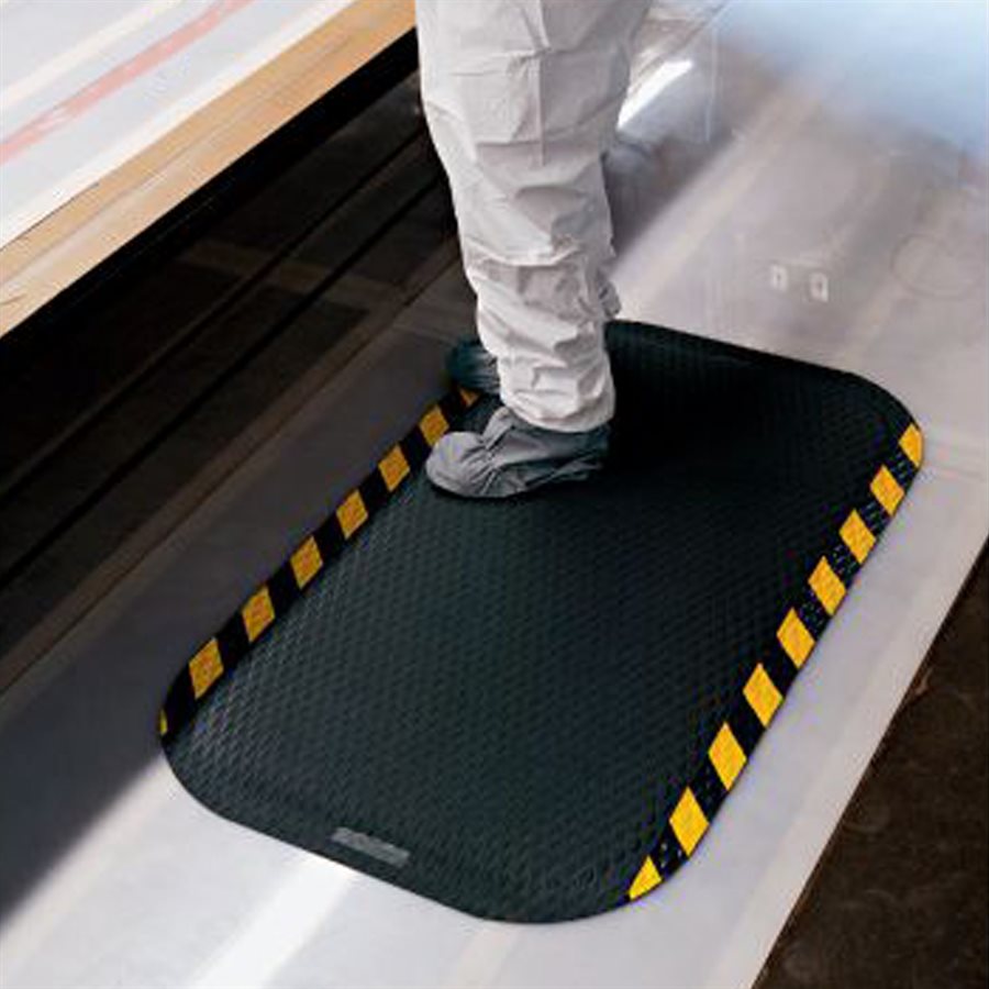 Hog Heaven Yellow Striped Border Anti-Fatigue Mat