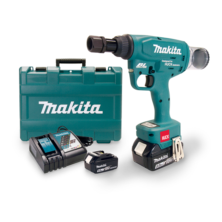 BV4500-118K2 BV4500 Huck Adjustable Pull Force Battery Tool by Makita - c/w Two Batteries, Charger and Case