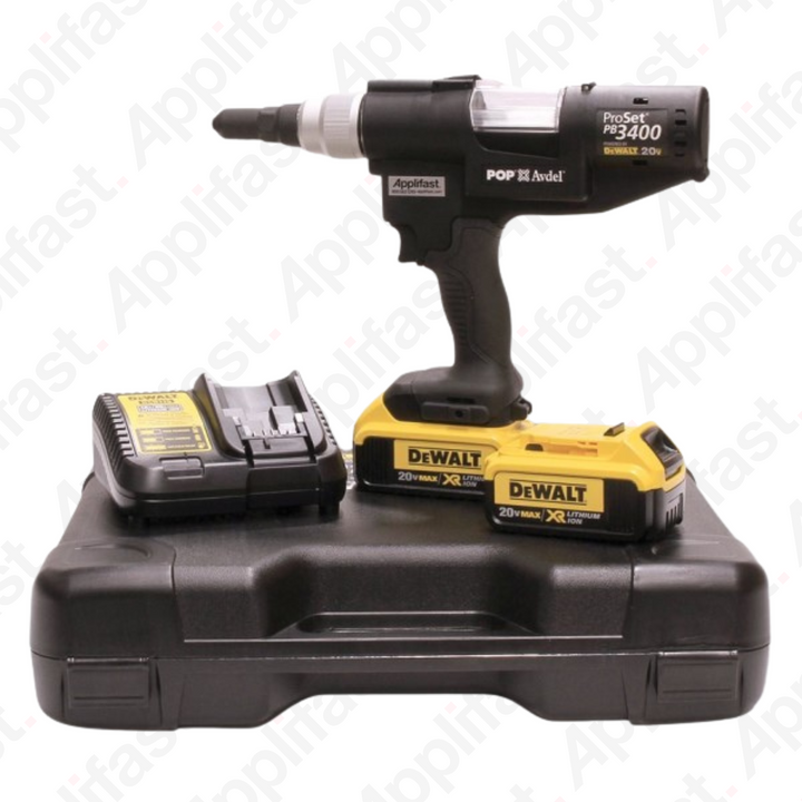PB3400-NA8 POP ProSet PB3400 20V Battery Powered Rivet Tool - 2 Batteries &amp; Charger